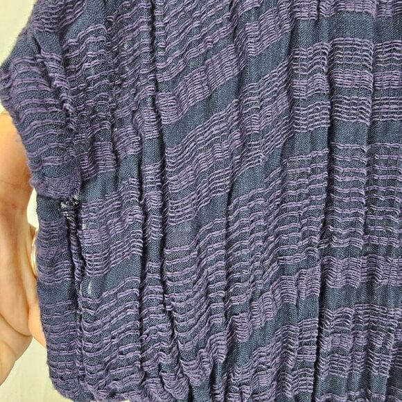 Ruby Yaya Navy Purple Striped Gauze Top Blouse Women's  Size Small - Picture 4 of 6